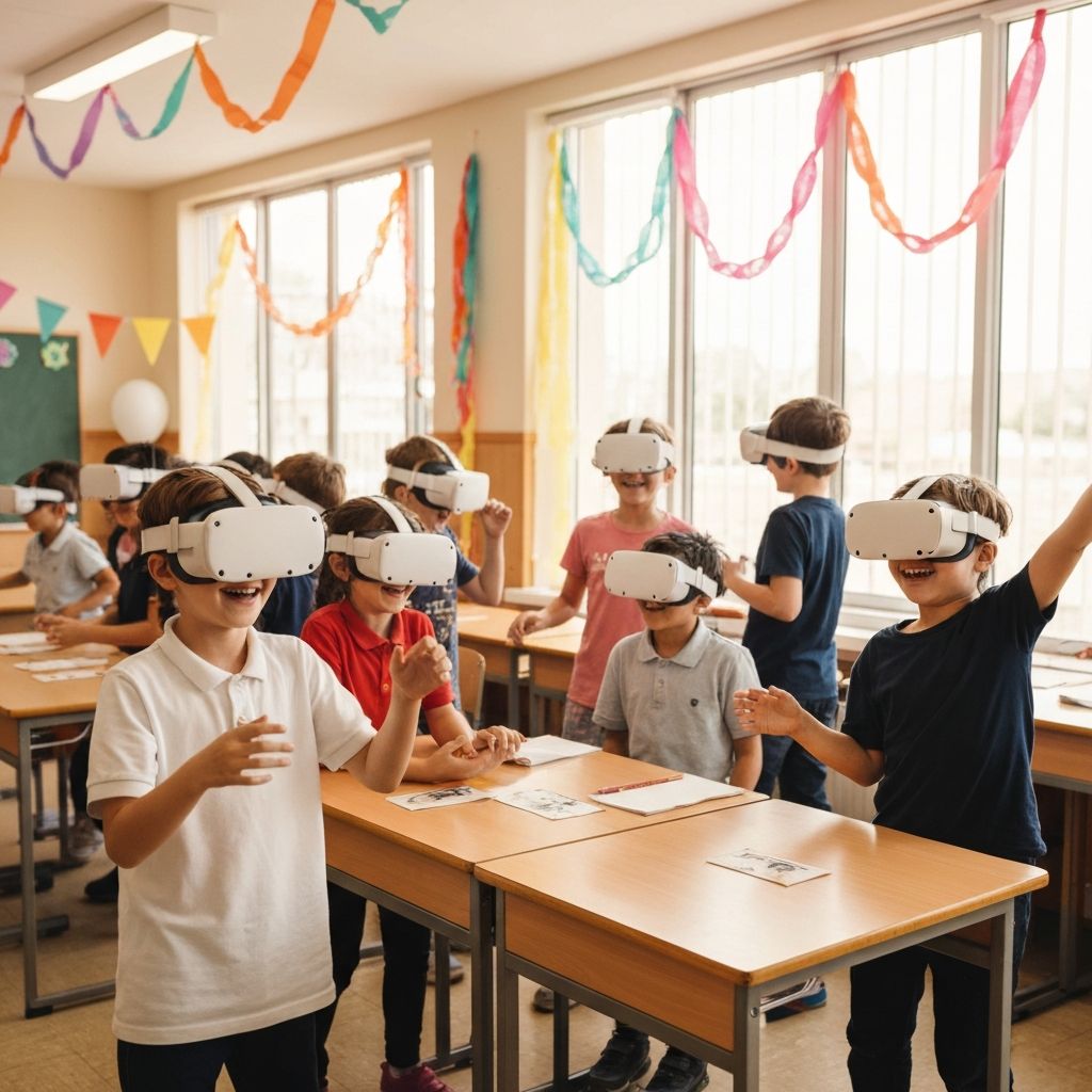 Діти на шкільному VR-святі, яке проводить VRSchoolFest UA